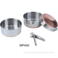 Stainless steel camping cookware set picnic pots